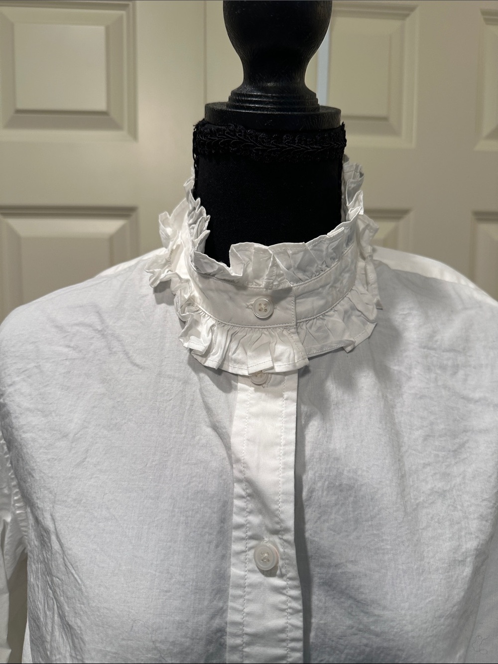 J. Crew White Ruffle-Collar Button-Down Blouse - Picture 3 of 7